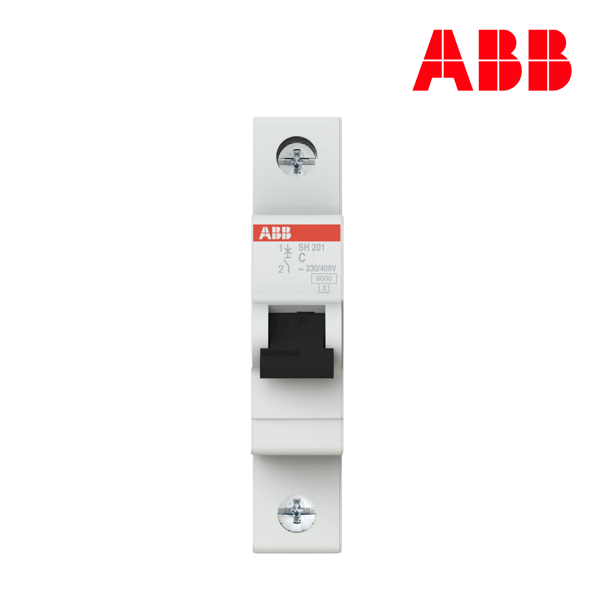 INTERRUPTOR TERMOMAGNÉTICO RIEL 1P CURVA C 6kA│MODELO SH201-C│SERIE SH200│ABB