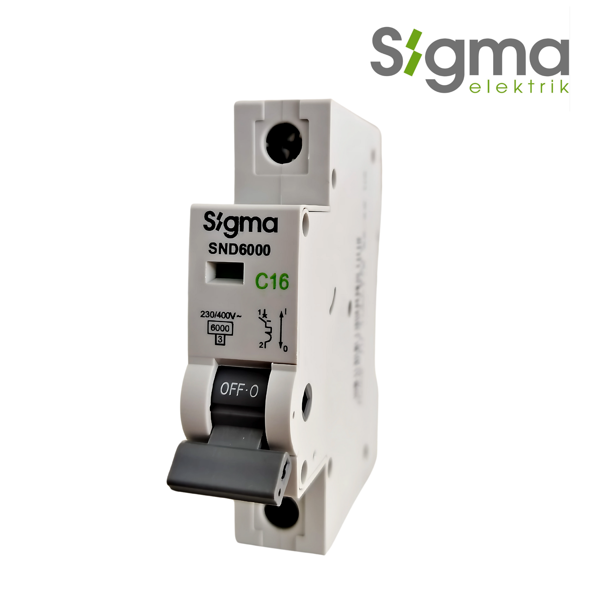 INTERRUPTOR TERMOMAGNÉTICO RIEL C16 6kA 1P│SERIE SND6000│SIGMA ELEKTRIK