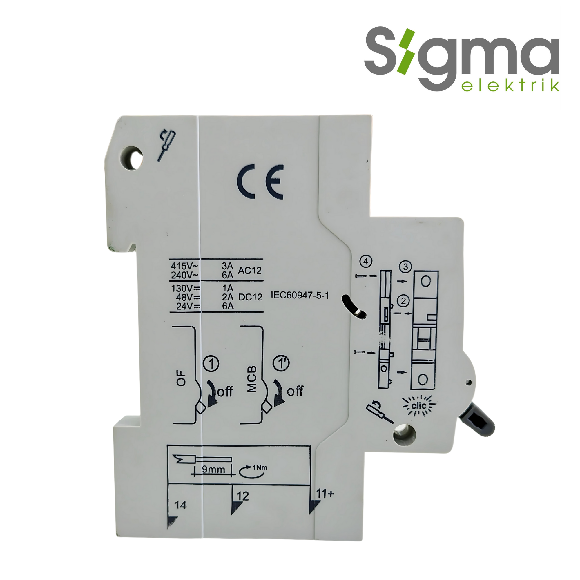CONTACTO AUXILIAR LATERAL 1NA+1NC (para int SND, SDC)│SERIE SEYK│SIGMA ELEKTRIK
