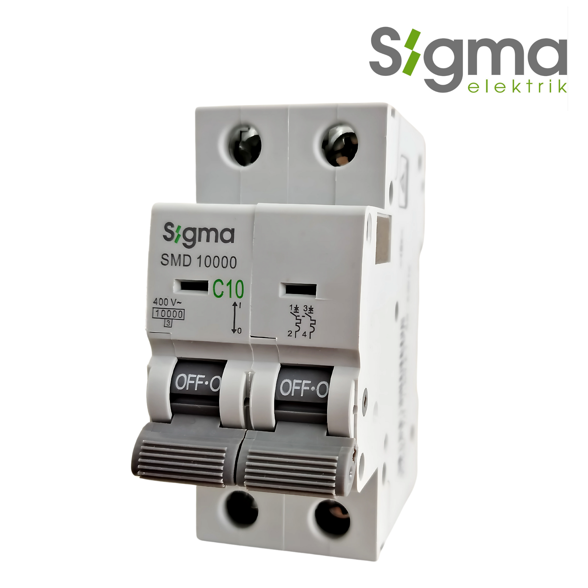 INTERRUPTOR TERMOMAGNÉTICO RIEL C10 10kA 2P│SERIE SMD10000│SIGMA ELEKTRIK