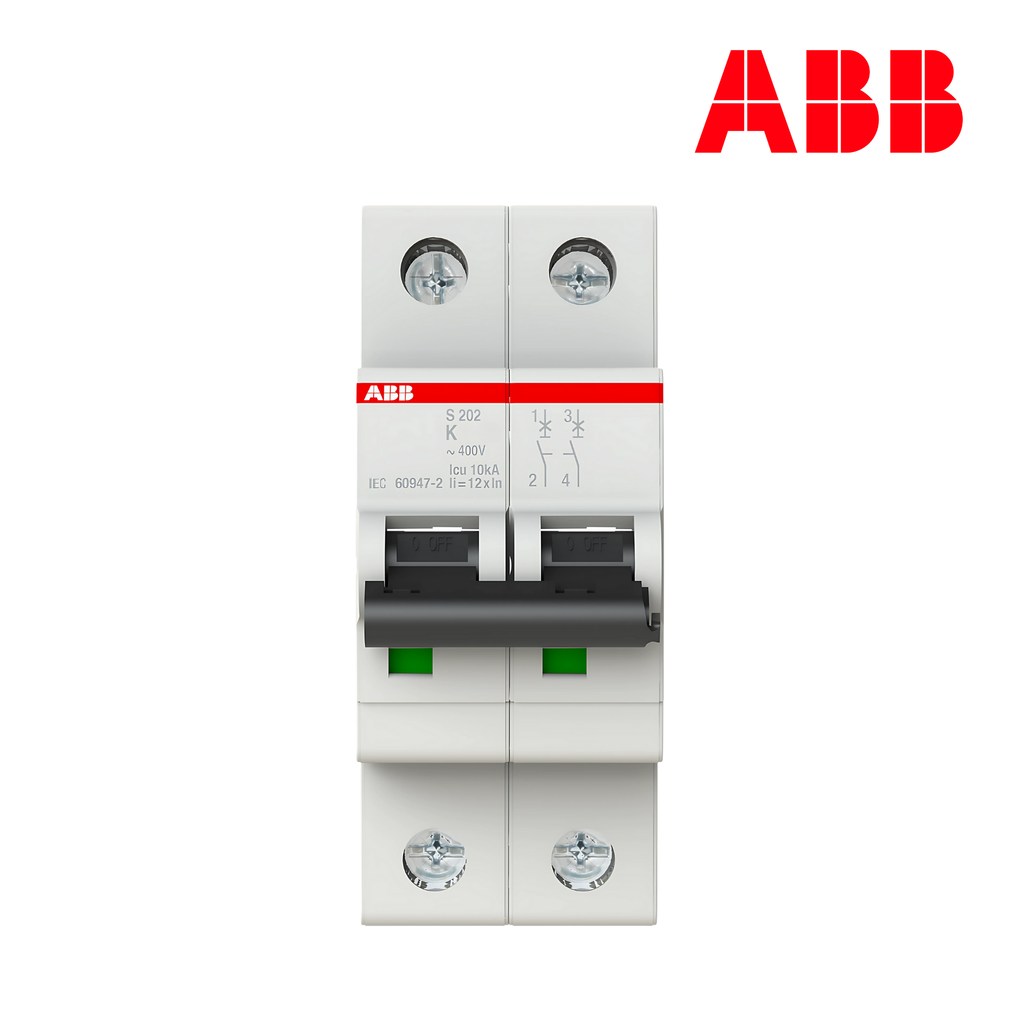 INTERRUPTOR TERMOMAGNÉTICO RIEL 2P CURVA K 6/20kA│MODELO S202-K│SERIE S200│ABB