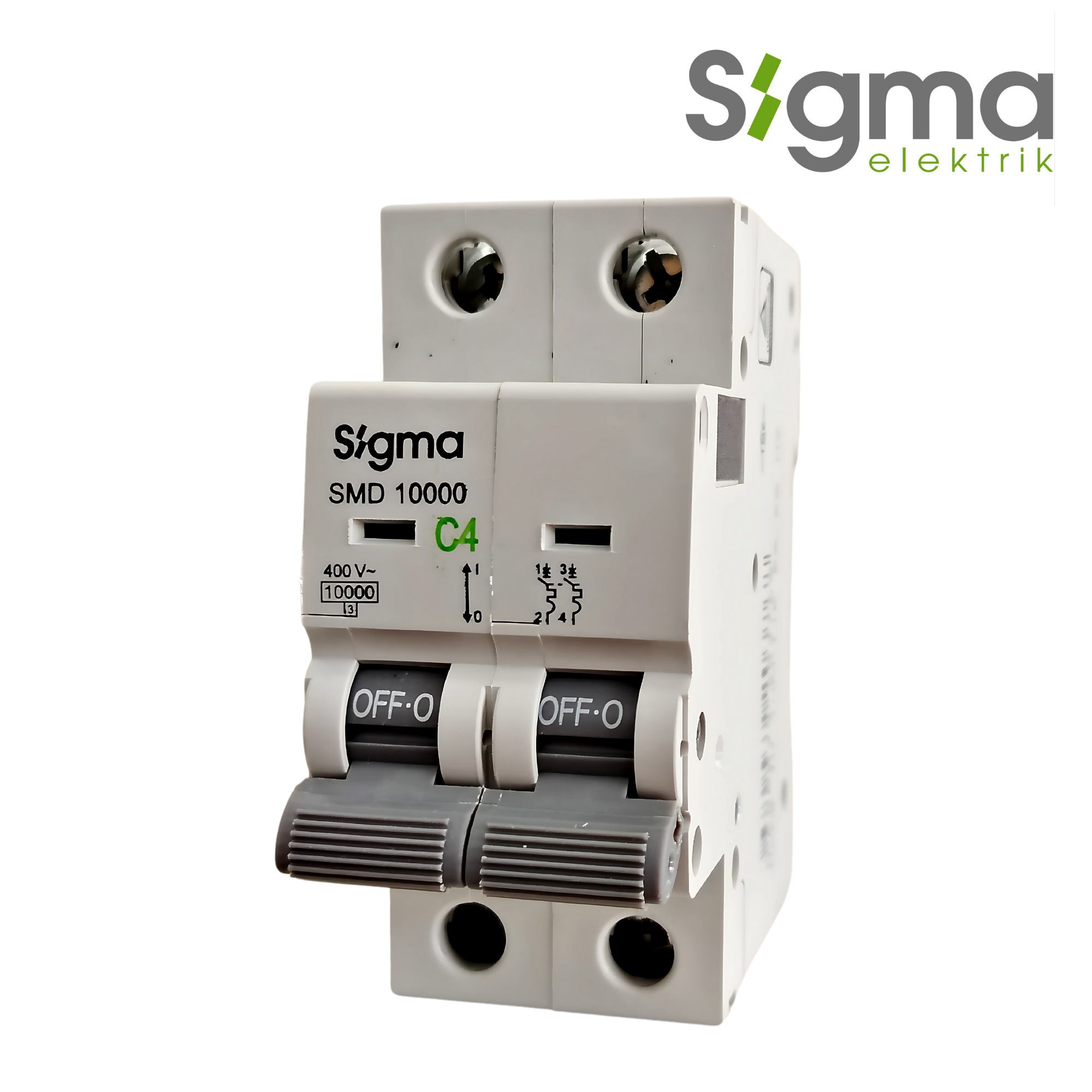 INTERRUPTOR TERMOMAGNÉTICO RIEL C4 10kA 2P│SERIE SMD10000│SIGMA ELEKTRIK