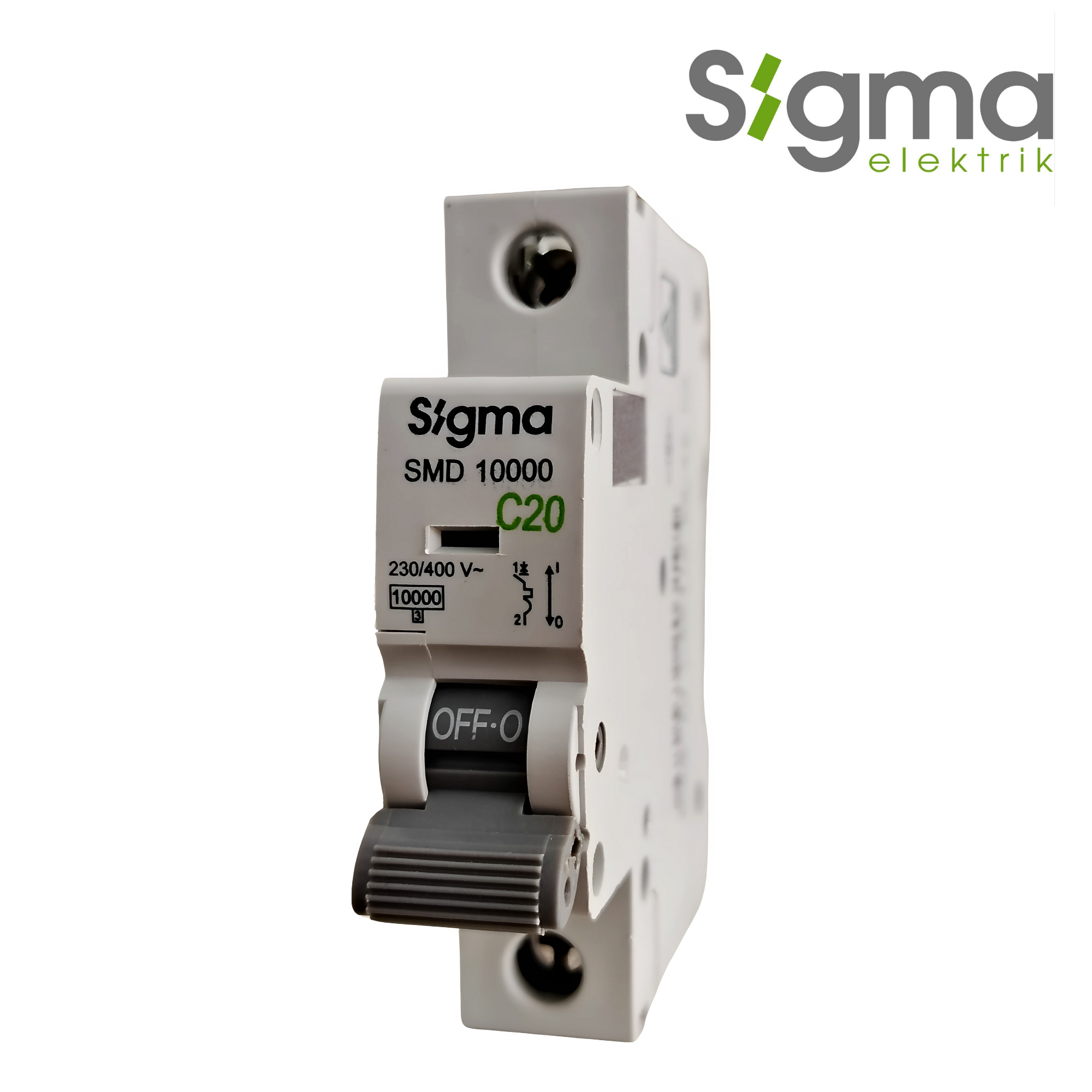 INTERRUPTOR TERMOMAGNÉTICO RIEL C20 10kA 1P│SERIE SMD10000│SIGMA ELEKTRIK