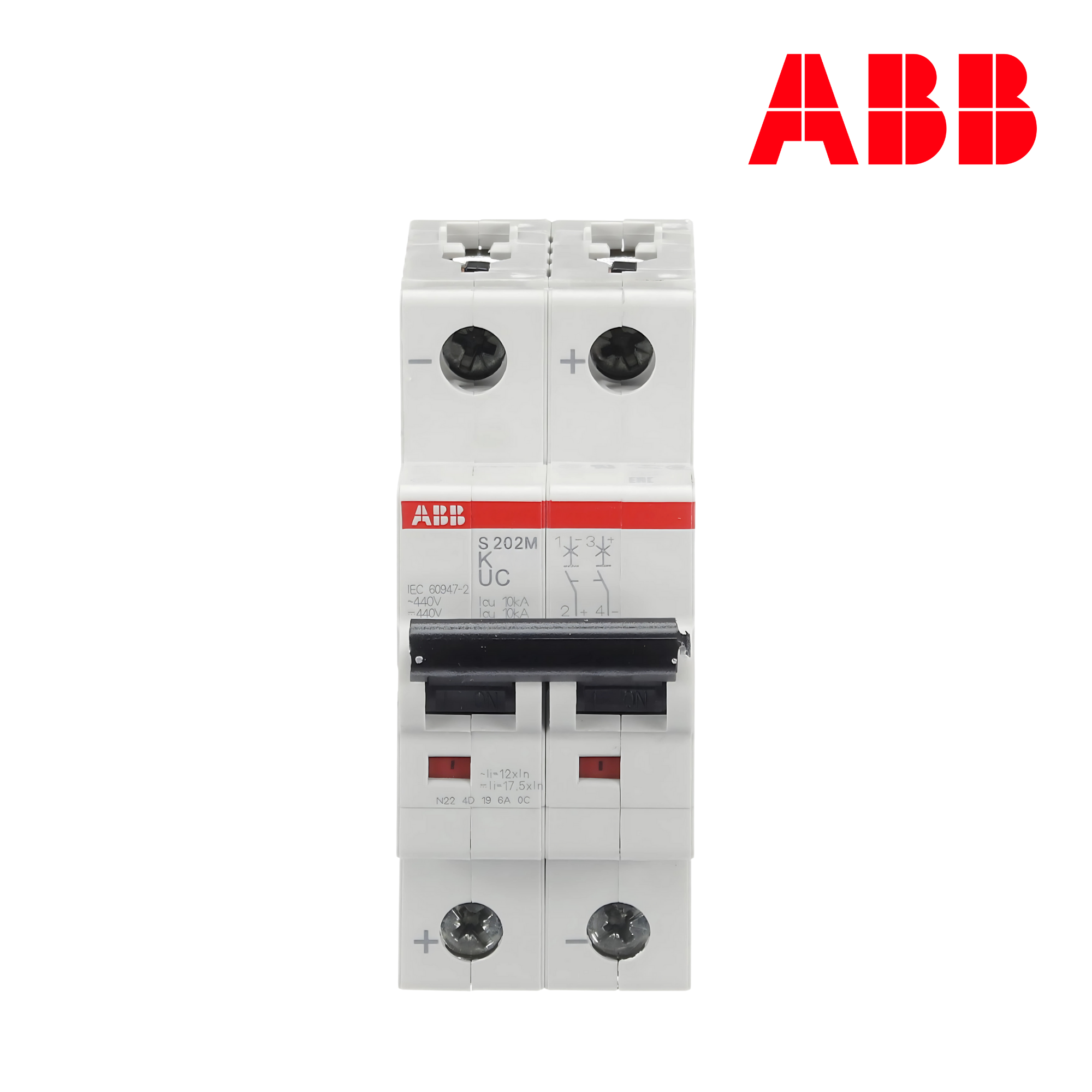 INTERRUPTOR TERMOMAGNÉTICO 2P CURVA K 10kA│MODELO S202M-K UC│SERIE S200M UC│ABB