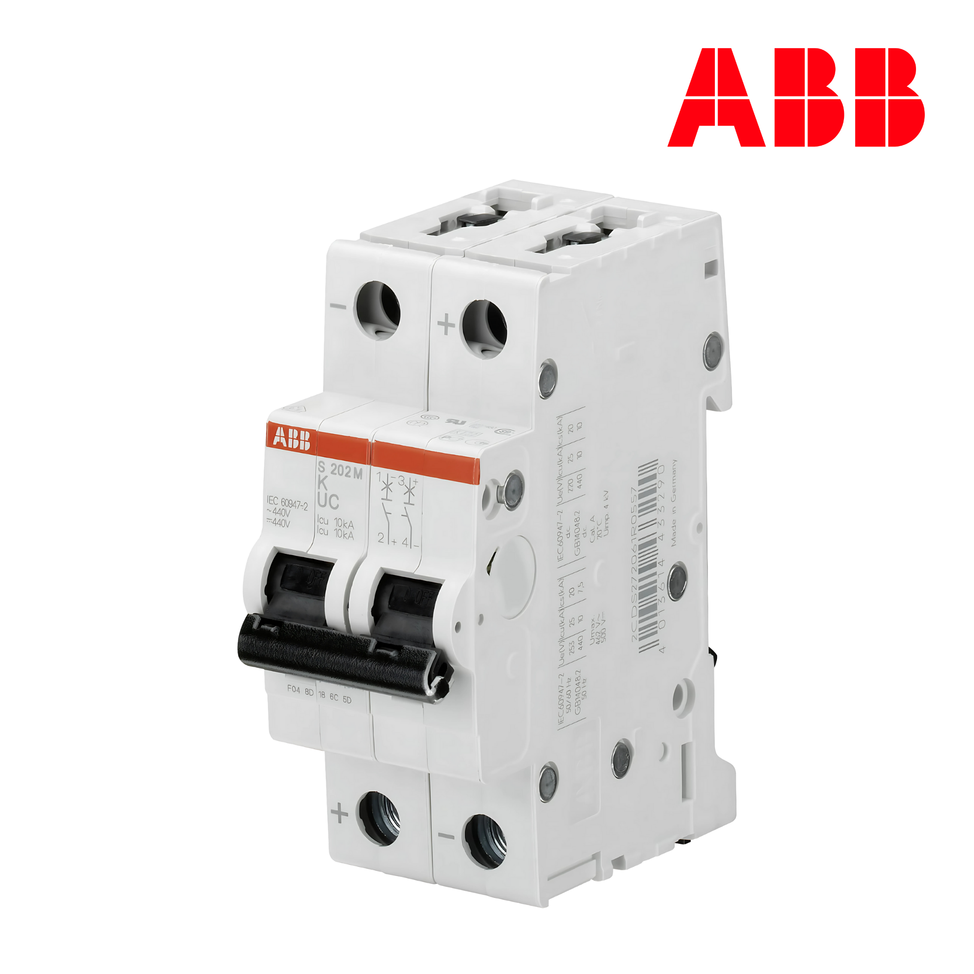 INTERRUPTOR TERMOMAGNÉTICO 2P CURVA K 10kA│MODELO S202M-K UC│SERIE S200M UC│ABB