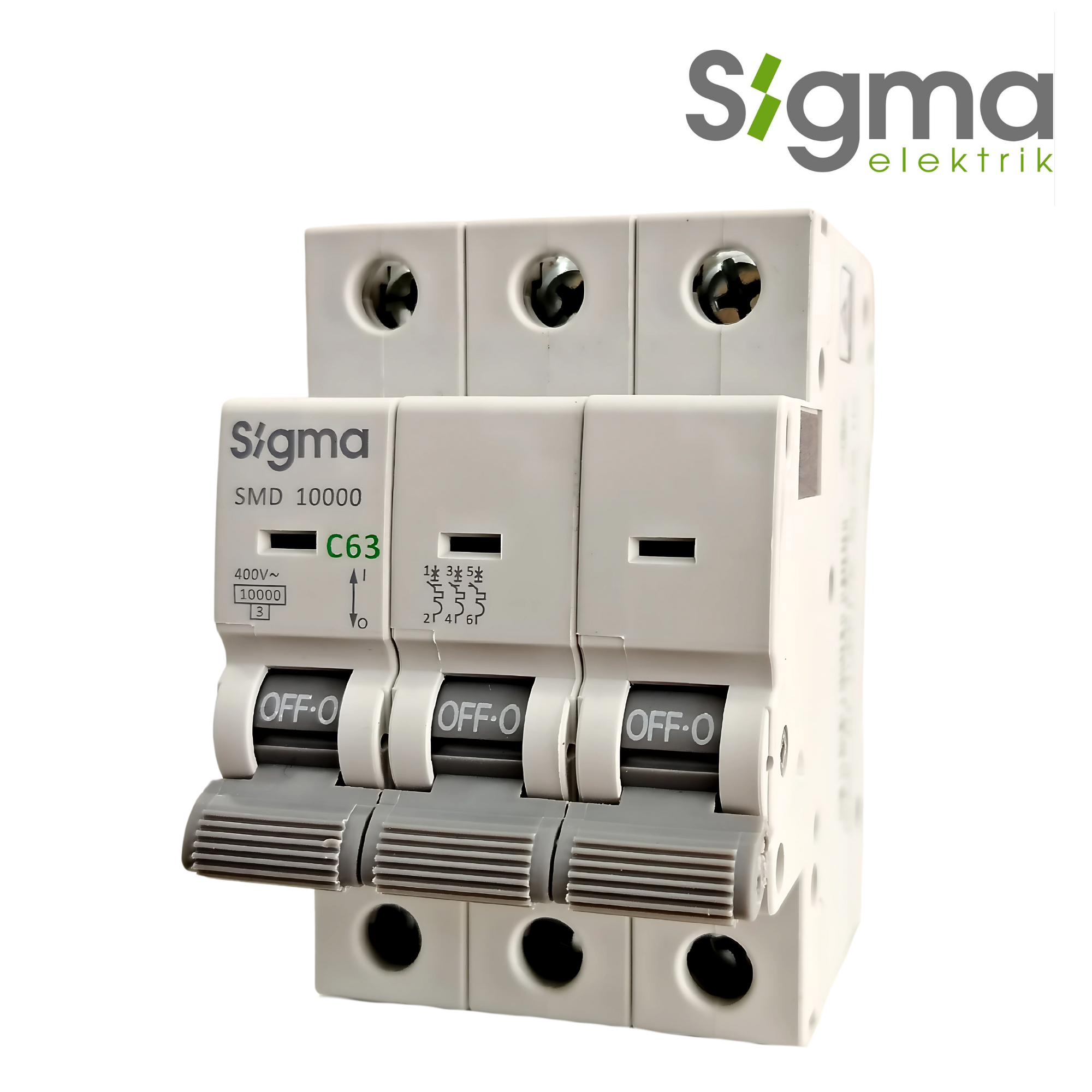 INTERRUPTOR TERMOMAGNÉTICO RIEL C63 10kA 3P│SERIE SMD10000│SIGMA ELEKTRIK