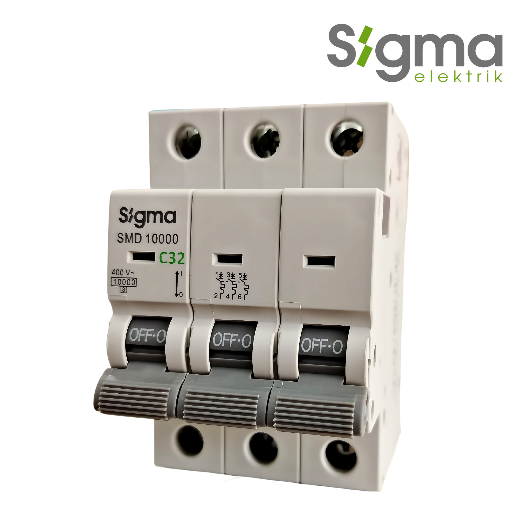 INTERRUPTOR TERMOMAGNÉTICO RIEL C32 10kA 3P│SERIE SMD10000│SIGMA ELEKTRIK