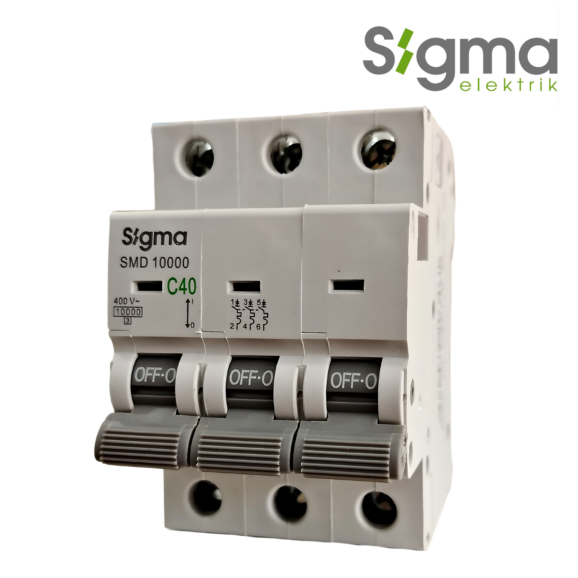 INTERRUPTOR TERMOMAGNÉTICO RIEL C40 10kA 3P│SERIE SMD10000│SIGMA ELEKTRIK