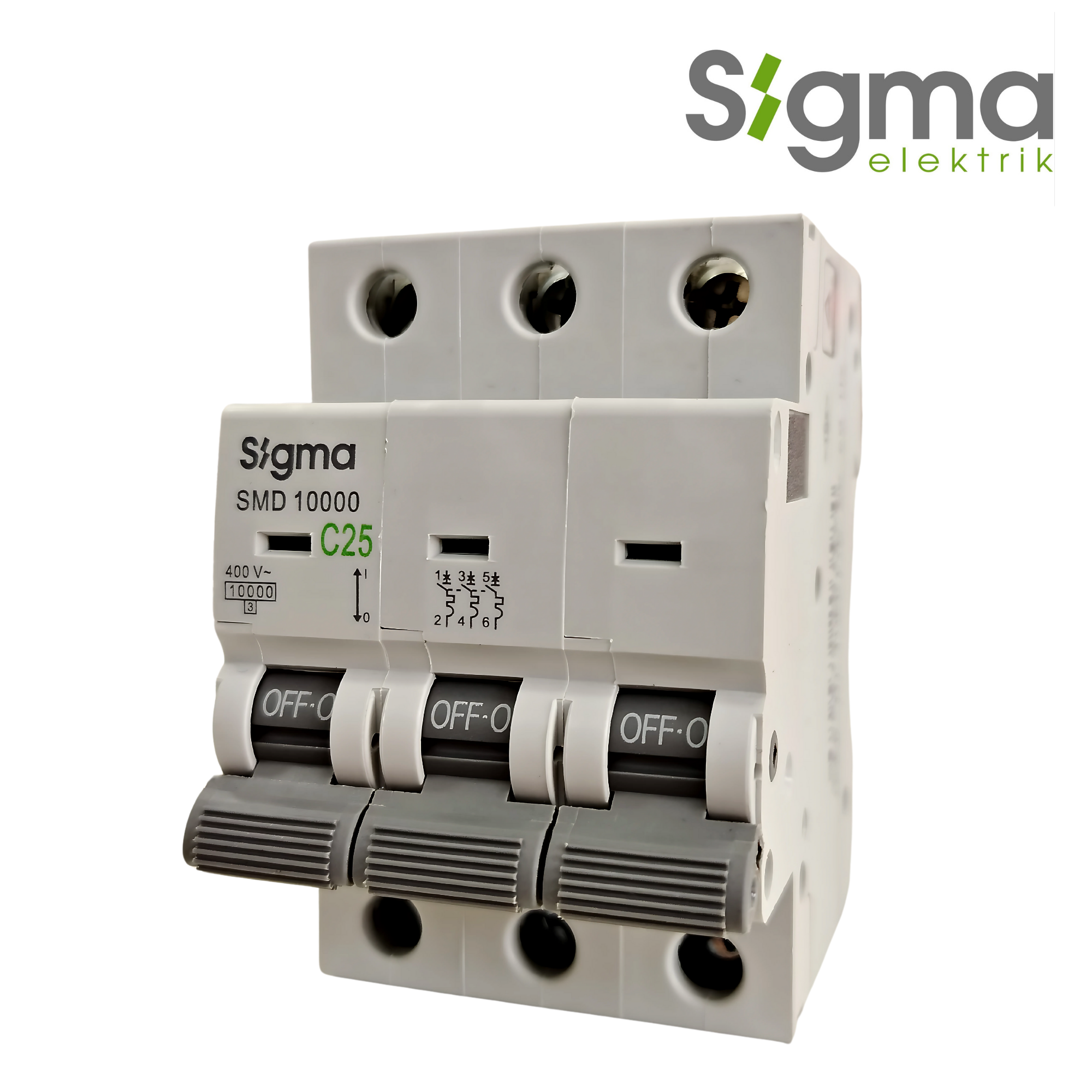 INTERRUPTOR TERMOMAGNÉTICO RIEL C25 10kA 3P│SERIE SMD10000│SIGMA ELEKTRIK