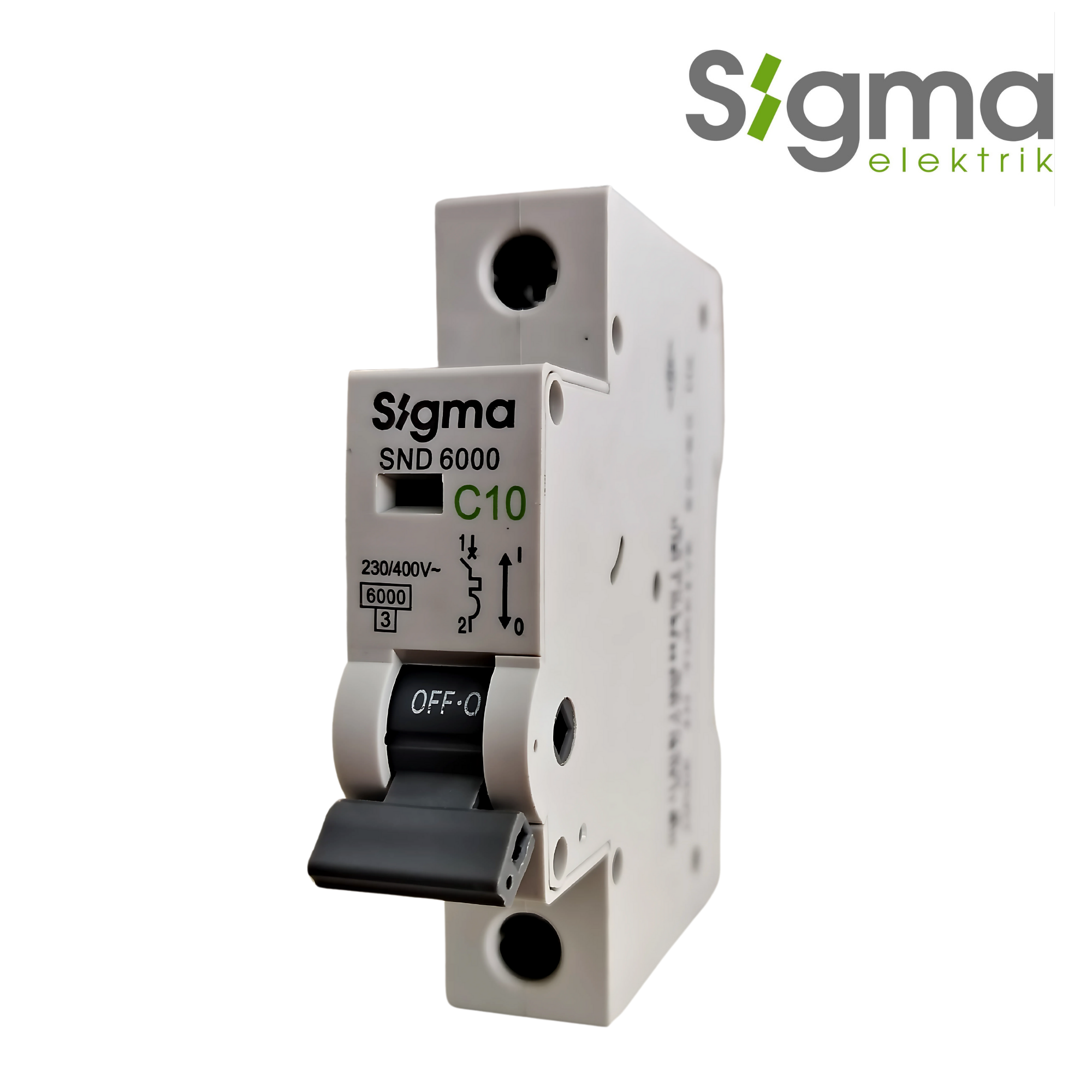 INTERRUPTOR TERMOMAGNÉTICO RIEL C10 6kA 1P│SERIE SND6000│SIGMA ELEKTRIK
