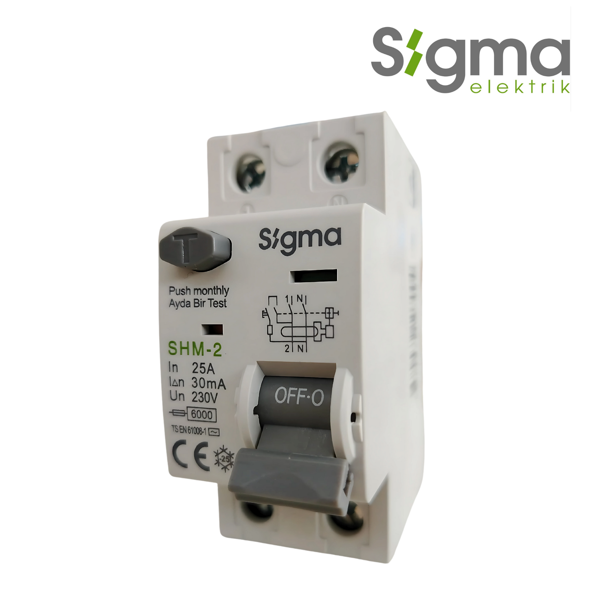 INTERRUPTOR DIFERENCIAL 2P 25A 30mA│SERIE SHM-2│SIGMA ELEKTRIK