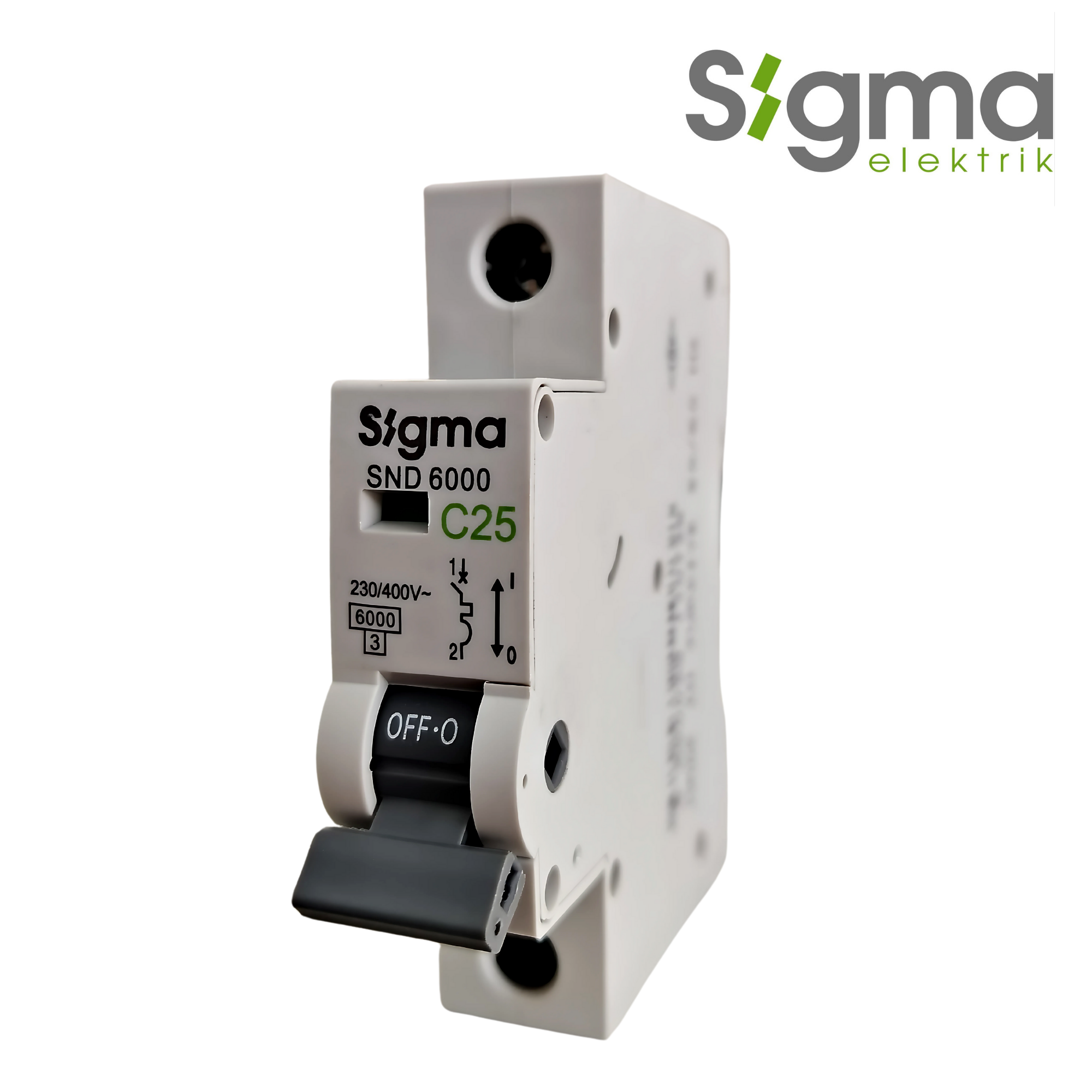 INTERRUPTOR TERMOMAGNÉTICO RIEL C25 6kA 1P│SERIE SND6000│SIGMA ELEKTRIK