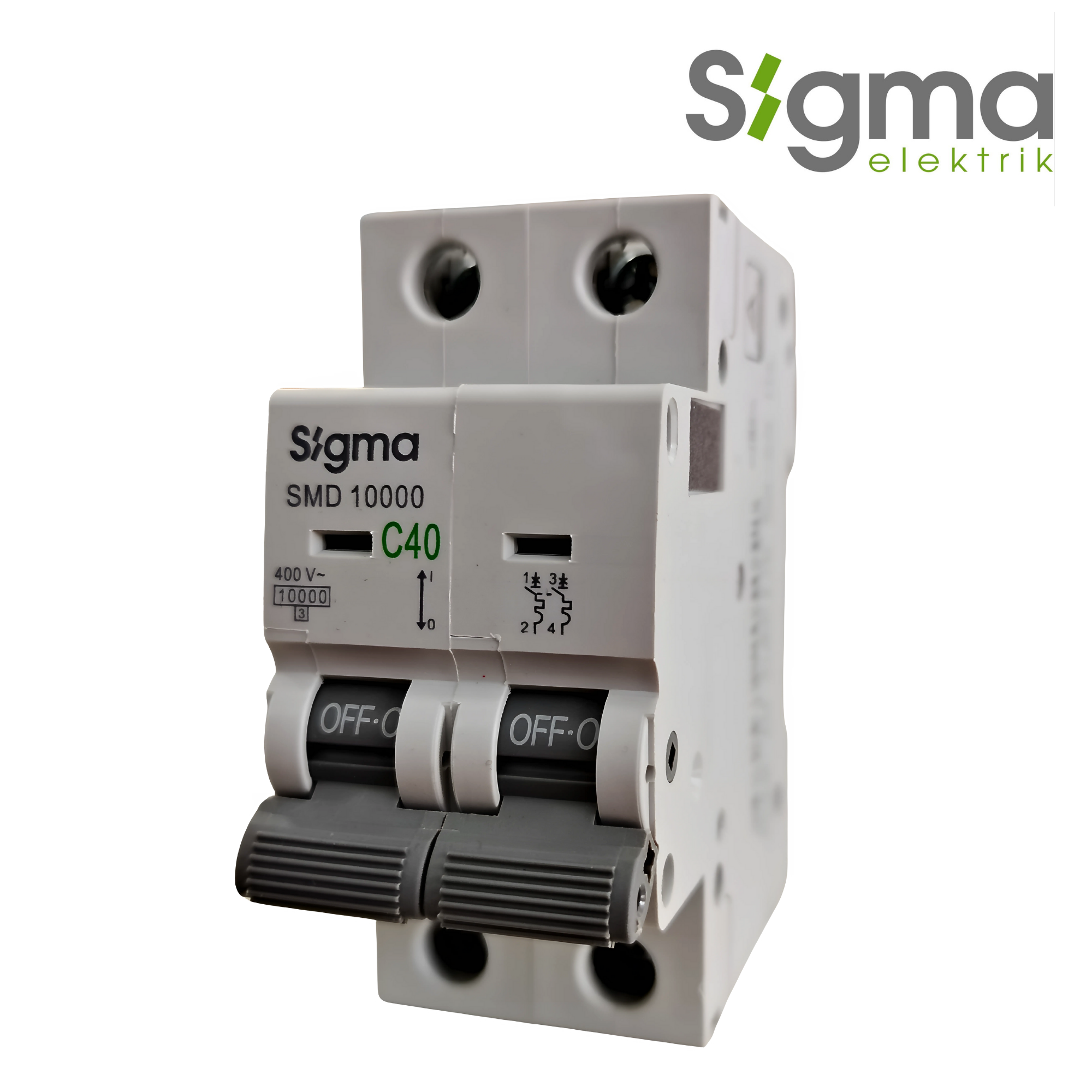 INTERRUPTOR TERMOMAGNÉTICO RIEL C40 10kA 2P│SERIE SMD10000│SIGMA ELEKTRIK