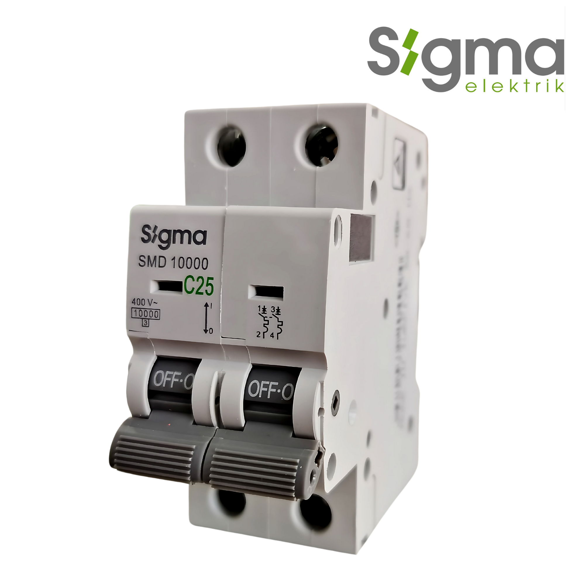 INTERRUPTOR TERMOMAGNÉTICO RIEL C25 10kA 2P│SERIE SMD10000│SIGMA ELEKTRIK