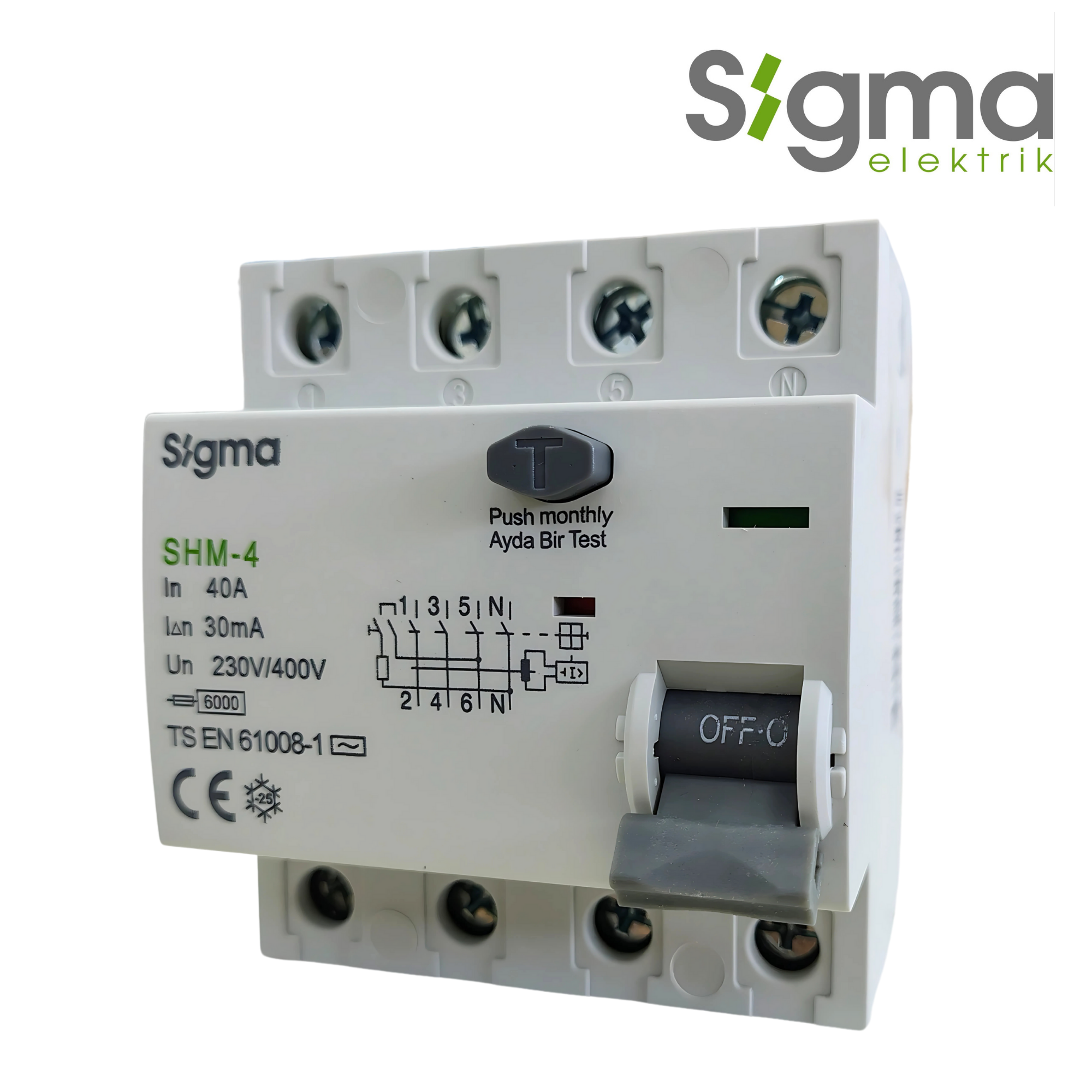 INTERRUPTOR DIFERENCIAL 4P 40A 30mA│SERIE SHM-4│SIGMA ELEKTRIK