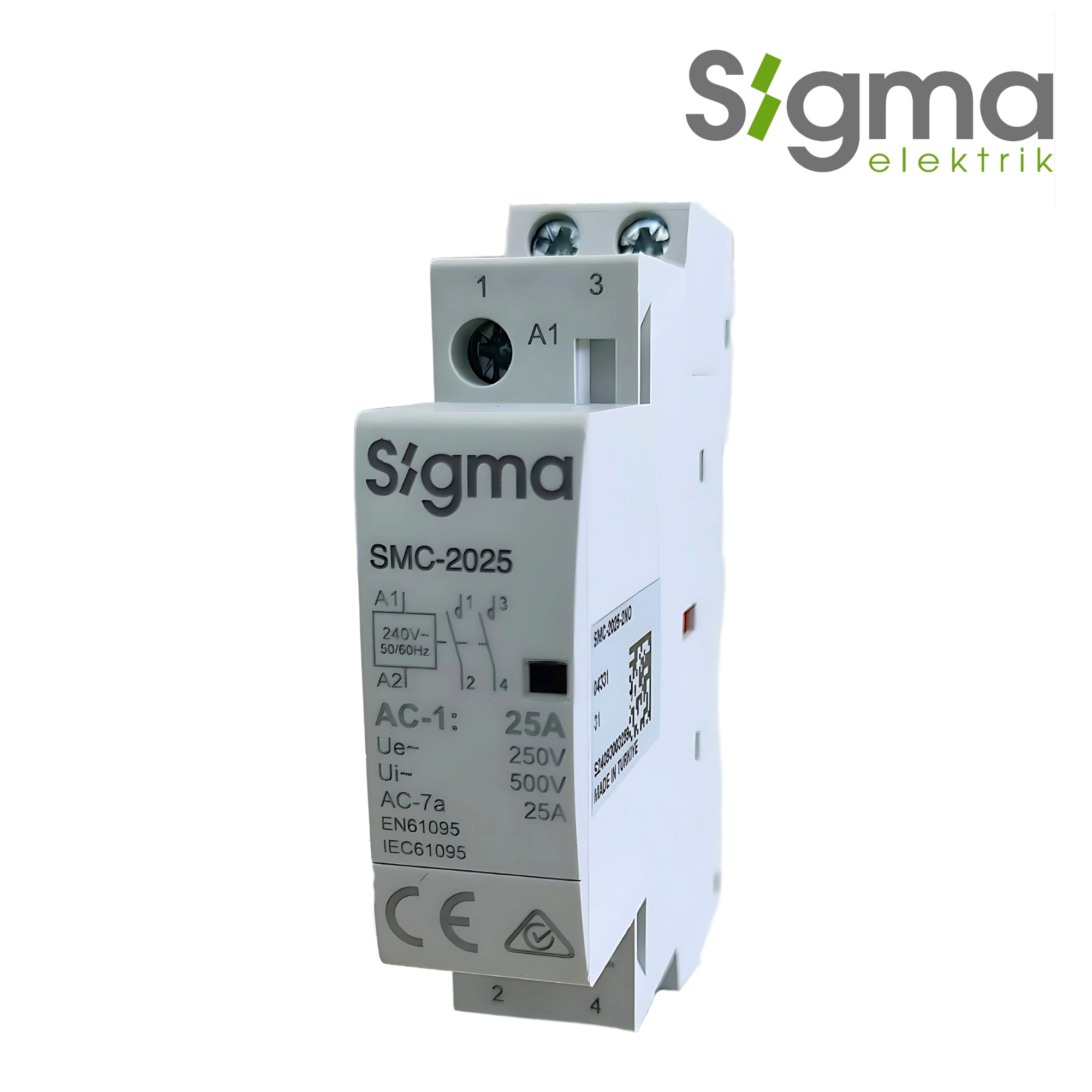 CONTACTOR MODULAR 2P 25A 2NO 230V│SERIE SMC-2025│SIGMA ELEKTRIK