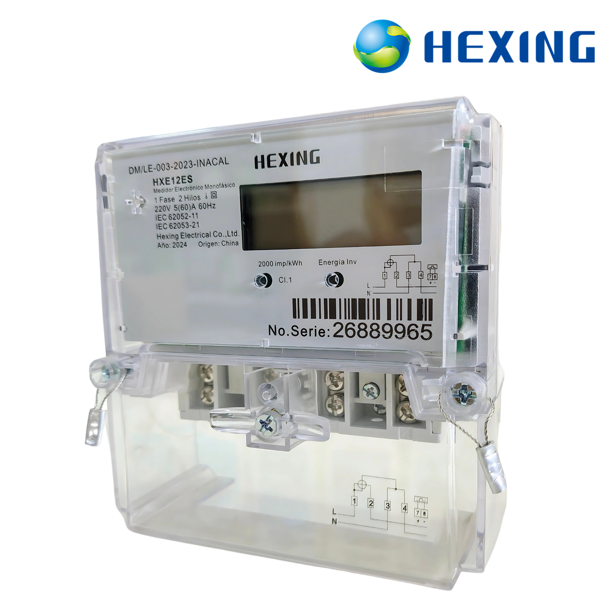 MEDIDOR MONOFÁSICO ELECTRONICO DE 2 HILOS│HXE12ES