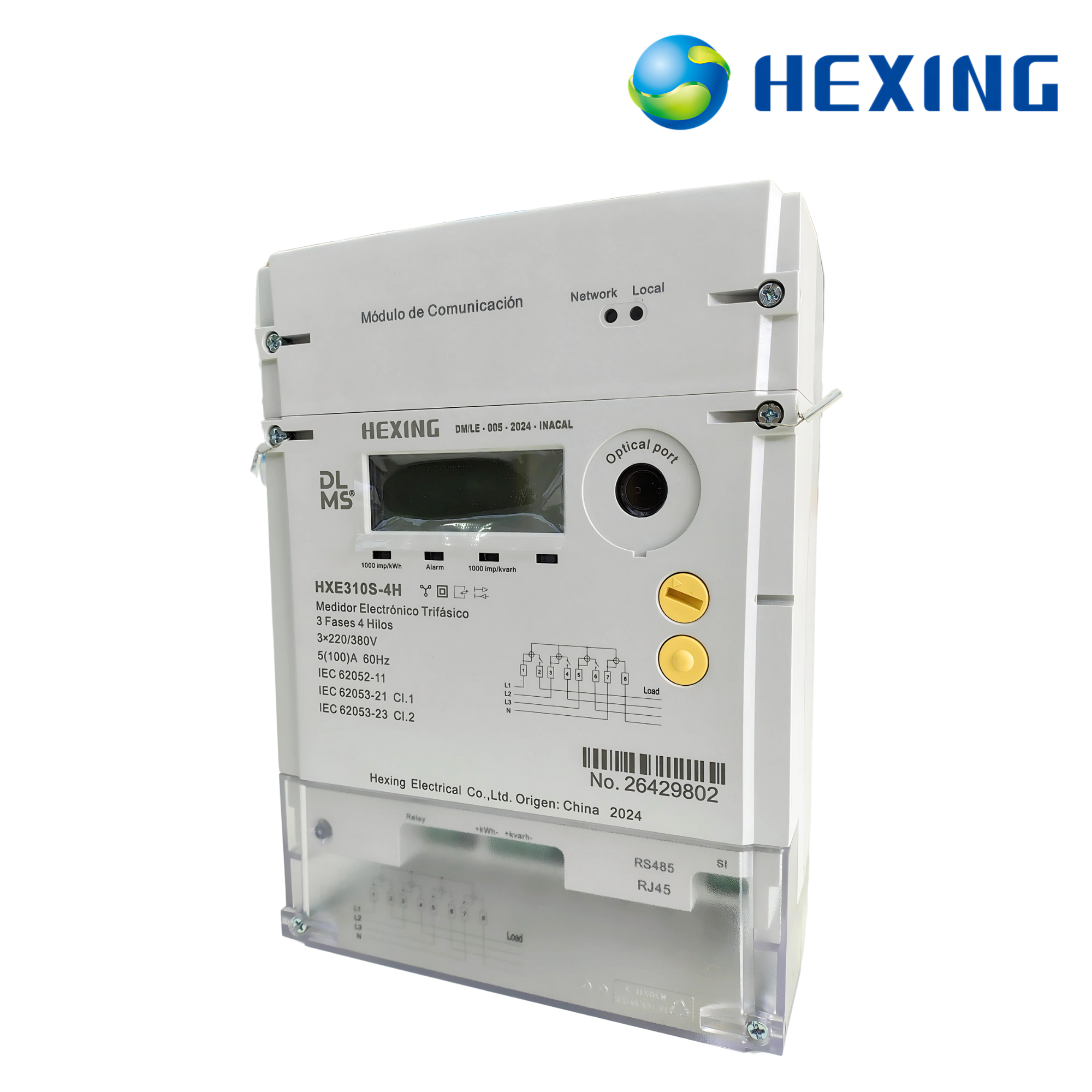 MEDIDOR TRIFASICO INTELIGENTE DE 4 HILOS│HXE310S-4H