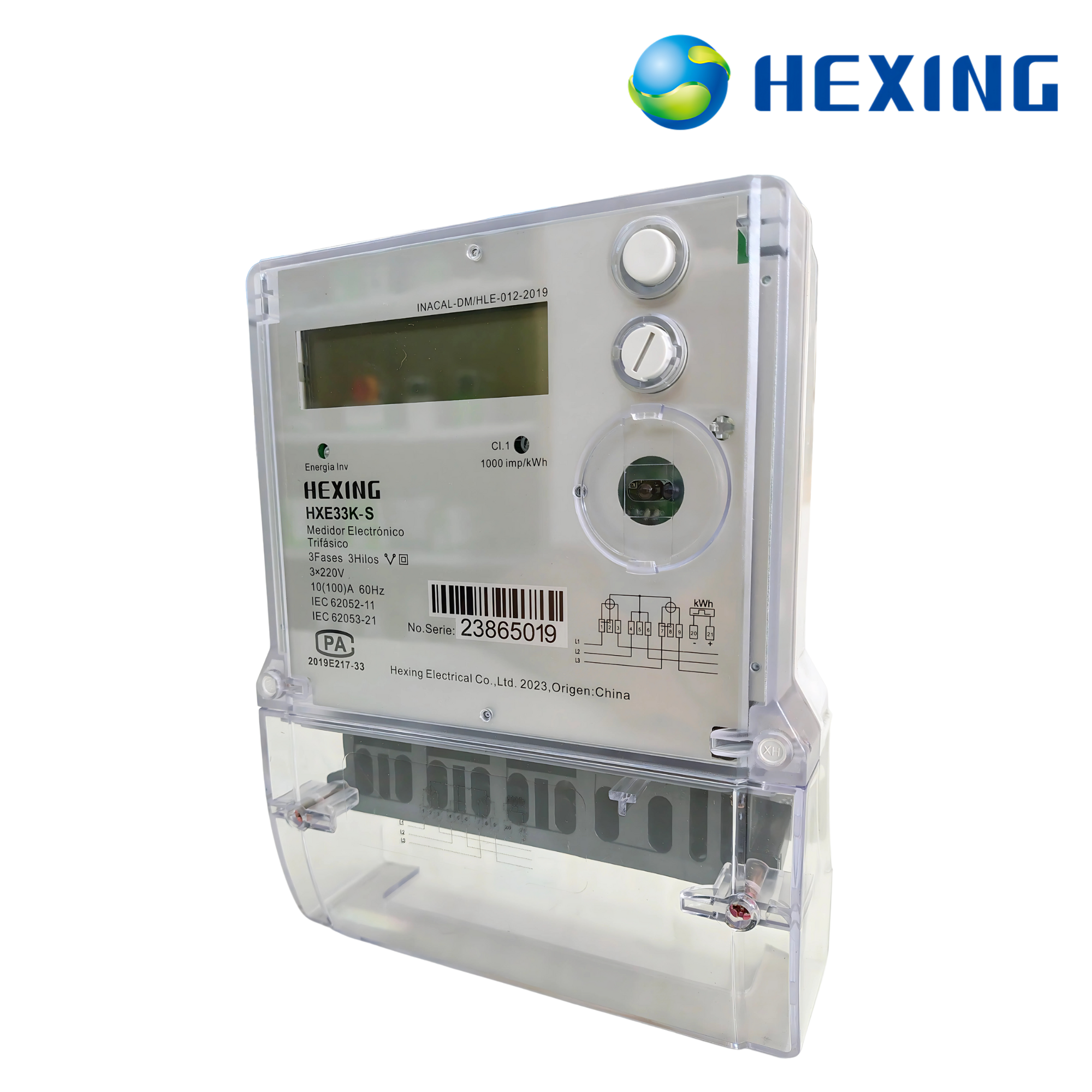 MEDIDOR TRIFASICO ELECTRONICO DE 3 HILOS │HXE33K-S