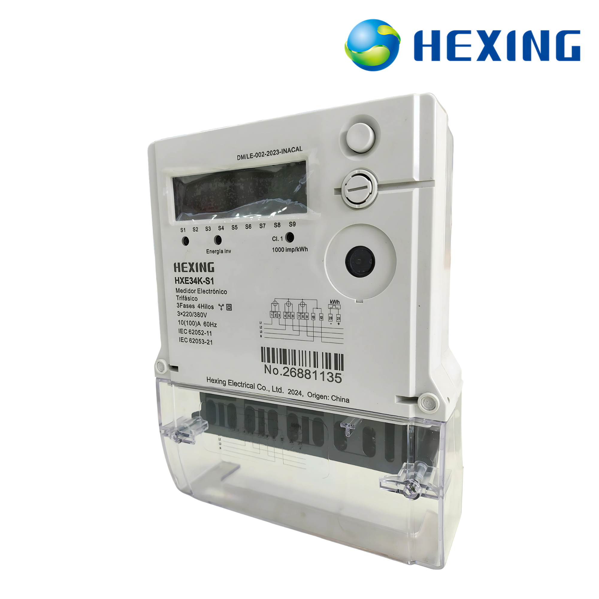 MEDIDOR TRIFASICO ELECTRONICO DE 4 HILOS│HXE34K-S1