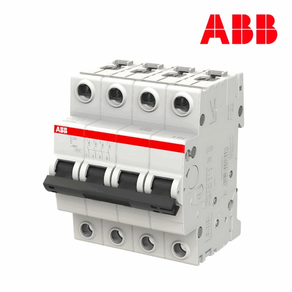 INTERRUPTOR TERMOMAGNÉTICO RIEL 4P CURVA C 6/20kA│MODELO S204-C│SERIE S200│ABB