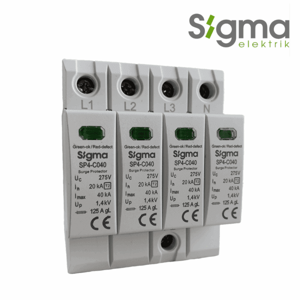 DISPOSITIVO DE PROTECCIÓN CONTRA SOBRETENSIONES TIPO 2 4P 275V 40kA│SERIE SP4-C040│SIGMA ELEKTRIK