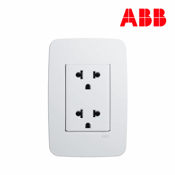 TOMACORRIENTE DUPLEX EUROAMERICANO CON TIERRA 2P+E│N0538.2 BL│LÍNEA ORIGEN│ABB