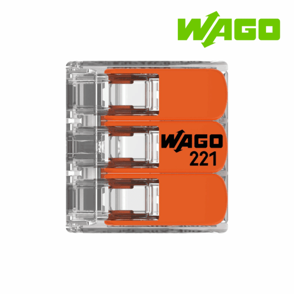 BORNE DE CONEXION TIPO PALANCA, 3 VIAS, 4MM², 32A, 450V│221-413│WAGO