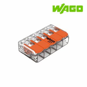 BORNE DE CONEXION TIPO PALANCA, 5 VIAS, 4MM², 32A, 450V│221-415│WAGO