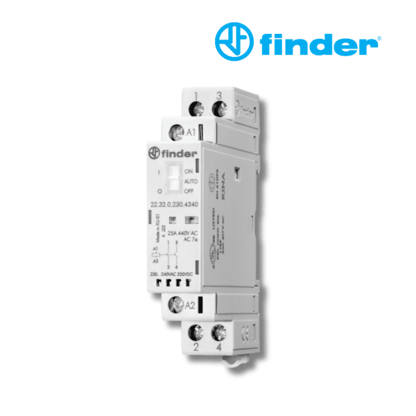 CONTACTOR MODULAR 230V AC/DC 2NA 25A│22.32.0.230.4340│FINDER