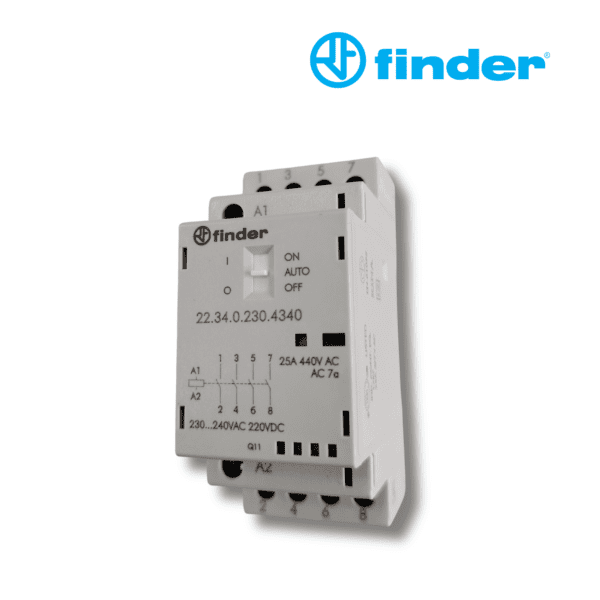 CONTACTOR MODULAR 230V AC/DC 4NA 25A│22.34.0.230.4340│FINDER