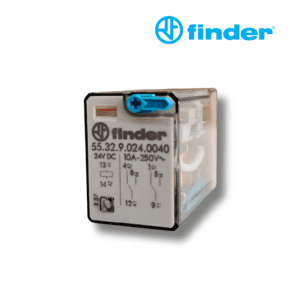 RELÉ INDUSTRIAL DE 8 PINES 2CC 10A 24V DC│55.32.9.024.0040│FINDER