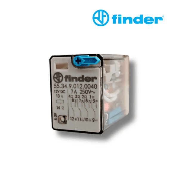 RELÉ INDUSTRIAL DE 14 PINES 4CC 7A 12V DC│55.34.9.012.0040│FINDER