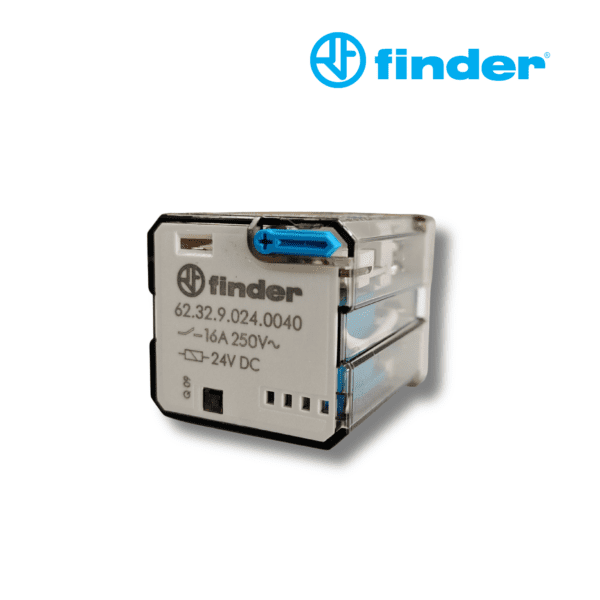 RELÉ DE POTENCIA INDUSTRIAL DE 8 PINES 2CC 16A 24V DC│62.32.9.024.0040│FINDER