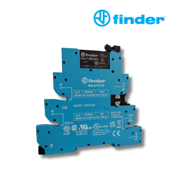 INTERFAZ DE RELEVADOR MODULAR MASTER PLUS 1CC 6A 230V AC│39.31.8.230.0060│FINDER