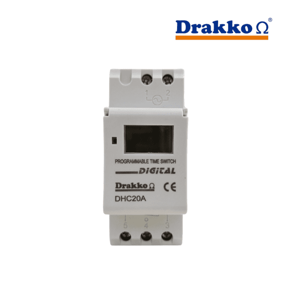 INTERRUPTOR HORARIO DIGITAL DIARIO SEMANAL 1 CC 20A 220V AC│DHC20A│DRAKKO