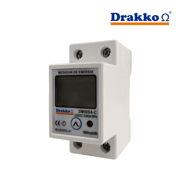 CONTADOR DE ENERGIA MONOFASICO 230VAC 80A│DM50SA-C│DRAKKO