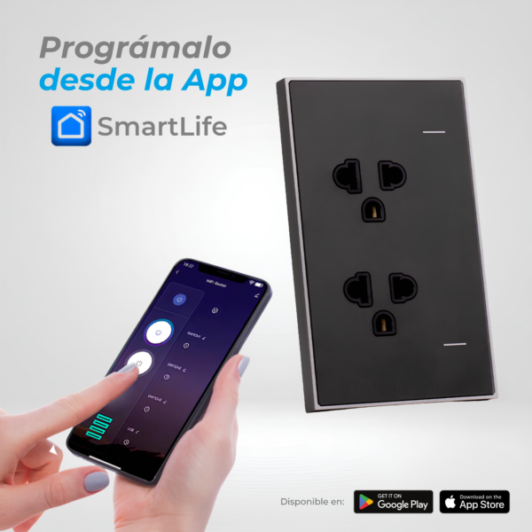 TOMACORRIENTE DOBLE INTELIGENTE NEGRO│TDB│ISMART
