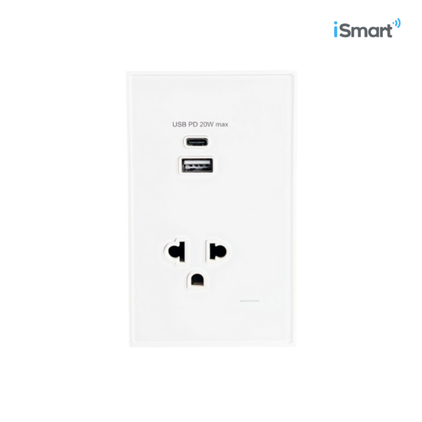 TOMACORRIENTE INTELIGENTE USB BLANCO│TMI│ISMART
