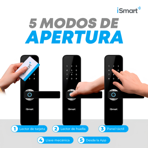 CERRADURA INTELIGENTE MEDIANA BLACK│IL31│ISMART