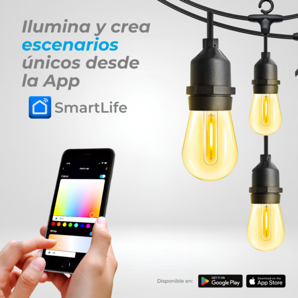 TIRA DE GUIRNALDAS INTELIGENTES PARA EXTERIOR RGB│LSB│ISMART